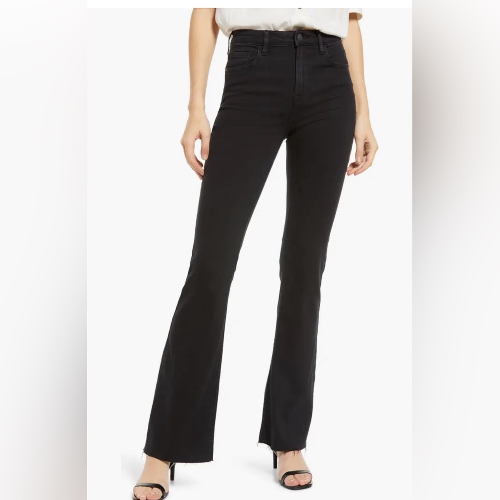 HIDDEN High Waist Raw Hem Flare Jeans